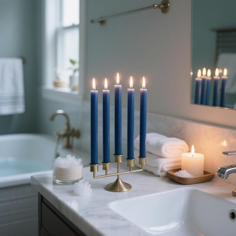 Sihuida 12-Pack Navy Blue Taper Candles, 10 Inch Unscented Dripless Candlesticks, Long-Lasting Burn Time of 7-8 Hours, Perfect for Home Décor Dinner Party Meditation - Image 4